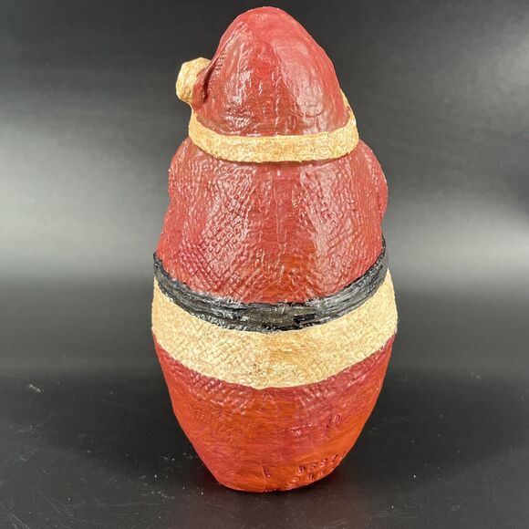 Vintage Folk Art Resin Santa Claus Old World with Trumpet Signed 1989 MF. S7619 - Picture 8 of 14